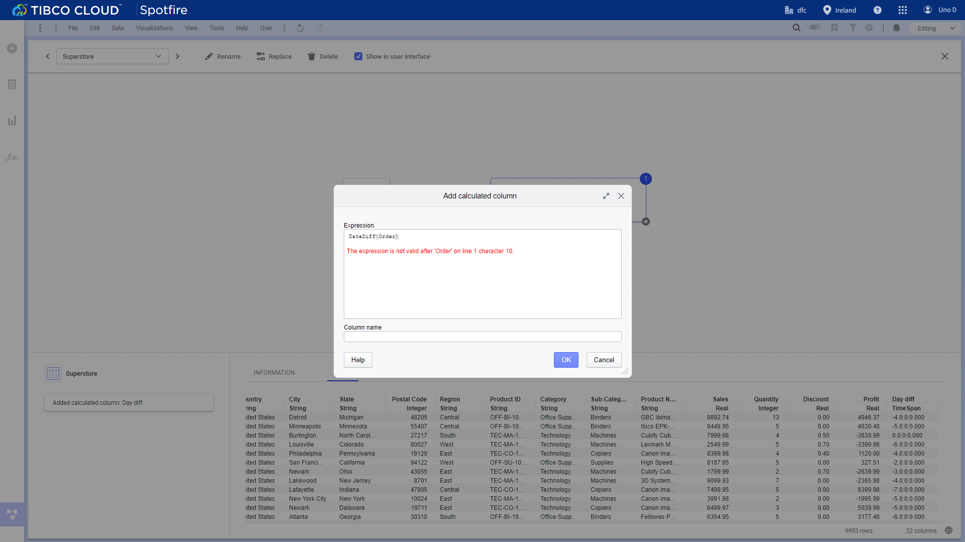 Figure 2-28 Validation - Tibco Cloud Spotfire